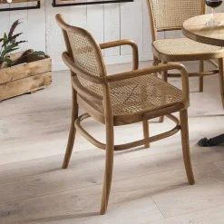 Teak Armlehnenstuhl mit Wiener Geflecht - Crasidio