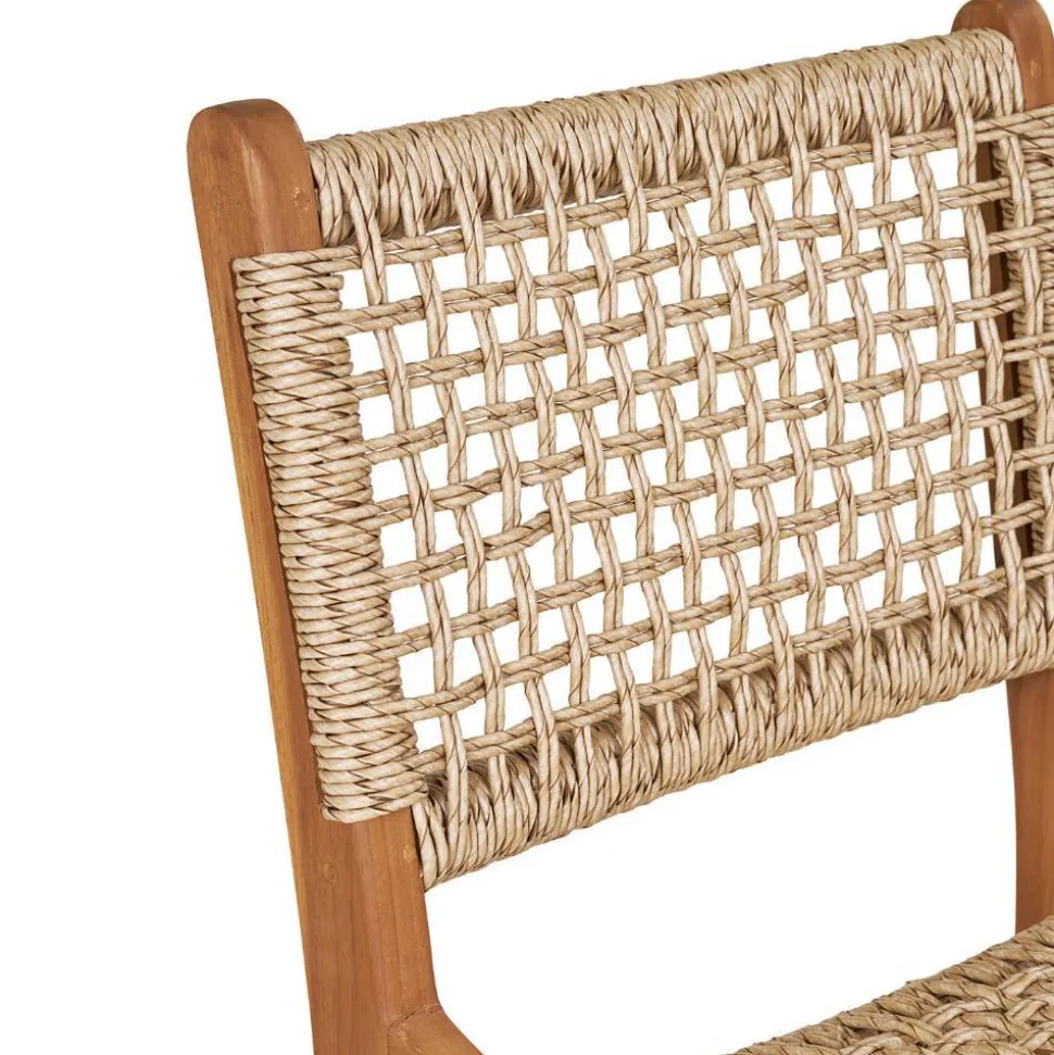 Teak Barstühle mit Kordelgeflecht - Merlan