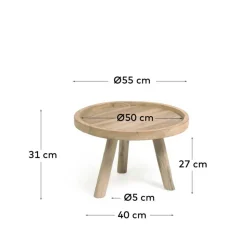 Teak Couchtisch mit Drei-Bein-Gestell - Marcel