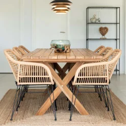 Teak Recyclingholz Esstisch & Stühle - Placer (siebenteilig)