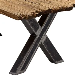 Teak Recyclingholz Tisch mit X Füßen - Omegon