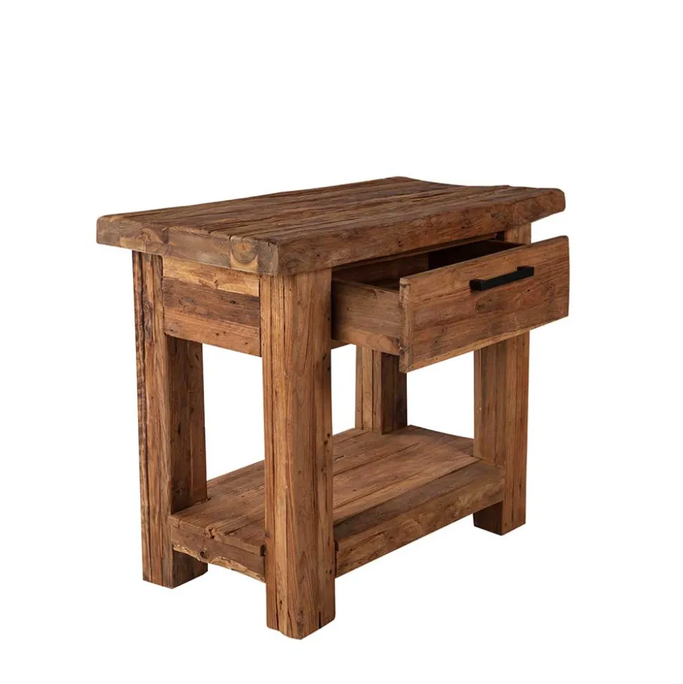 Teak Telefontisch Ragista aus Recyclingholz massiv