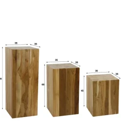 Teakholz Blumensäule modern-rechteckig - Diskus