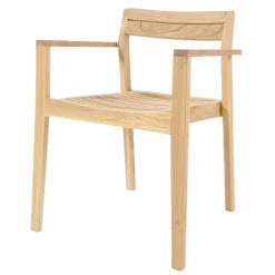 Teakholz Gartenstühle naturbelassen - Ginhopa (6er Set)