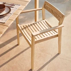 Teakholz Gartenstühle naturbelassen - Ginhopa (6er Set)