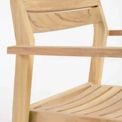 Teakholz Gartenstühle naturbelassen - Ginhopa (6er Set)