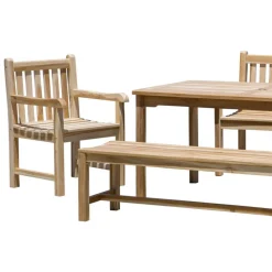 Teakholz Gartentisch-Gruppe massiv - Crajeva (fünfteilig)