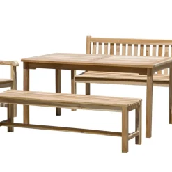 Teakholz Gartentisch-Gruppe massiv - Crajeva (fünfteilig)