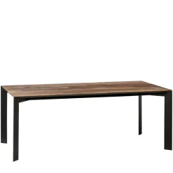 Teakholz Tisch mit Stahl Gestell Schwarz - Hariesca