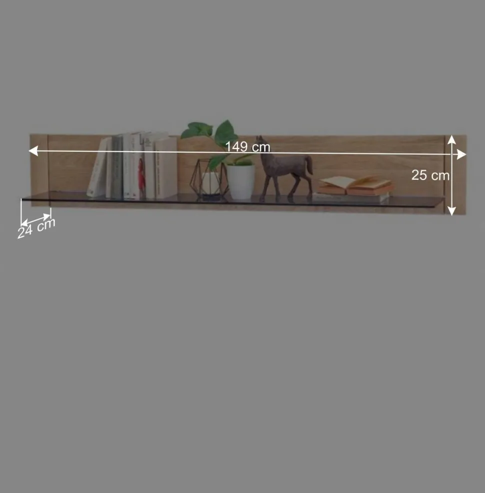 Teilmassive TV Anbauwand in Eiche - Vernella (vierteilig)