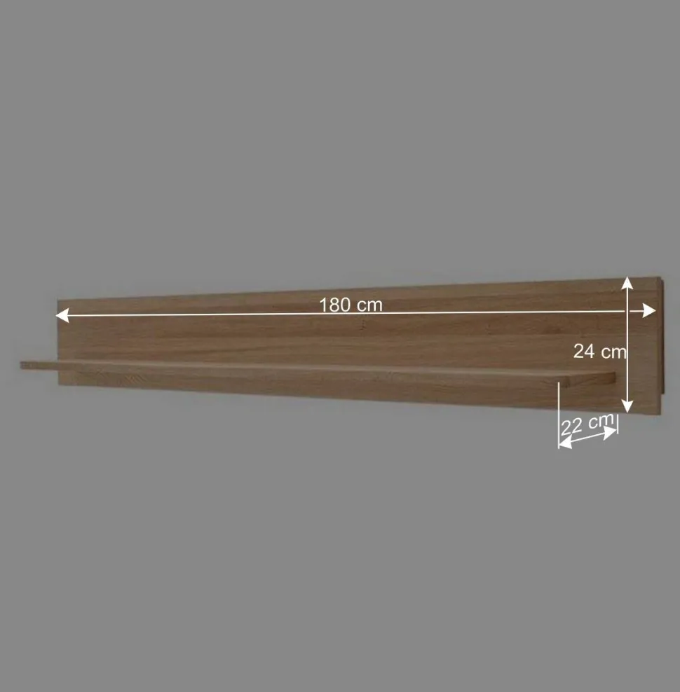 Teilmassive Wohnkombination in Eiche - Crokas (vierteilig)