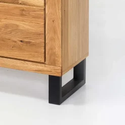 Teilmassives Highboard einseitig Glas - Arello