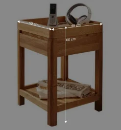 Telefonkonsole aus Wildeiche Massivholz - Uvinessa