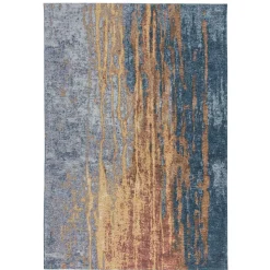 Teppich abstrakt in Beige Blau gemustert - Wales