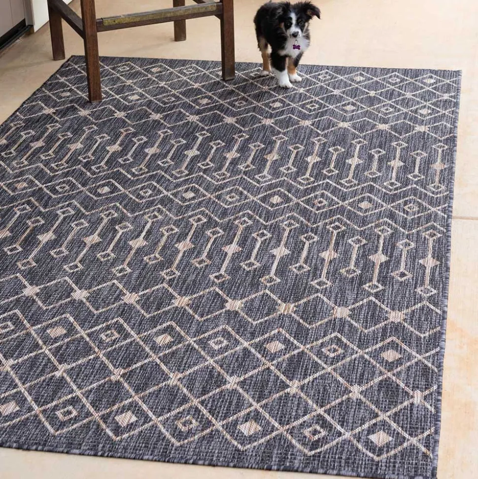 Teppich für Balkon und Terrasse in Grau Beige - Arturo