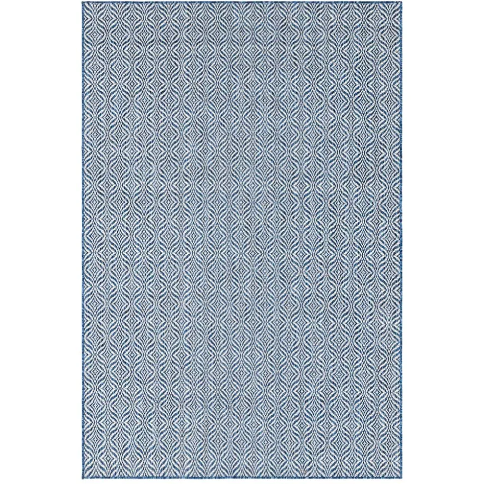 Teppich für Draußen in Dunkelblau und Creme - Argyrio