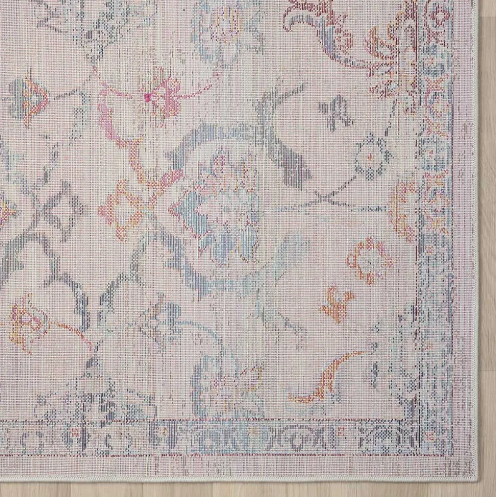 Teppich in Creme mit buntem Floral-Muster - Genyna