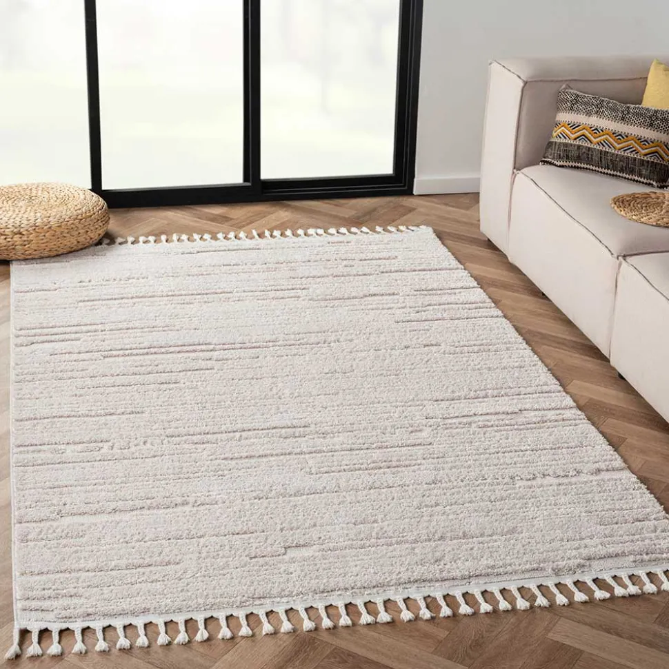 Teppich in Creme mit Kurzflor - Brayan