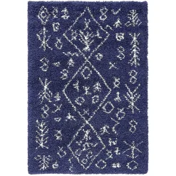 Teppich Läufer im Ethno Design in Blau - Avior