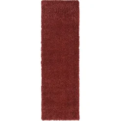 Teppich Läufer in Dunkelrot Hochflor - Carina