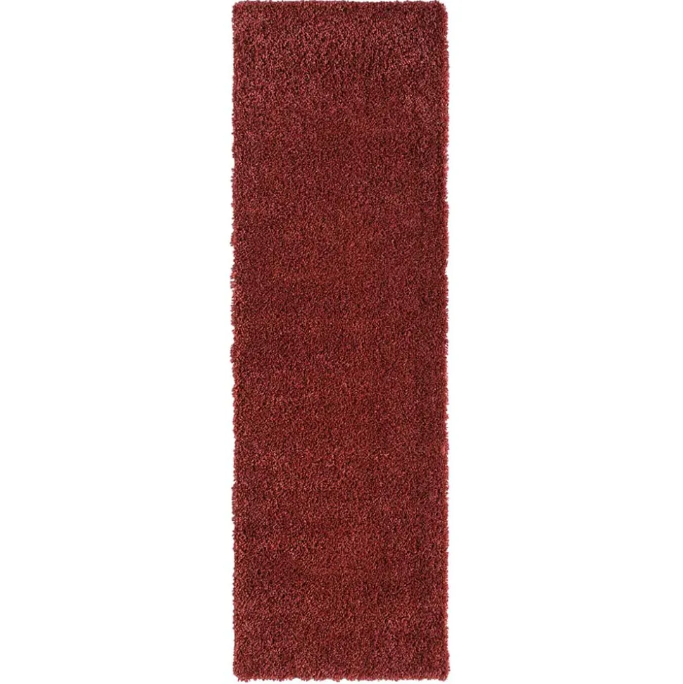 Teppich Läufer in Dunkelrot Hochflor - Carina