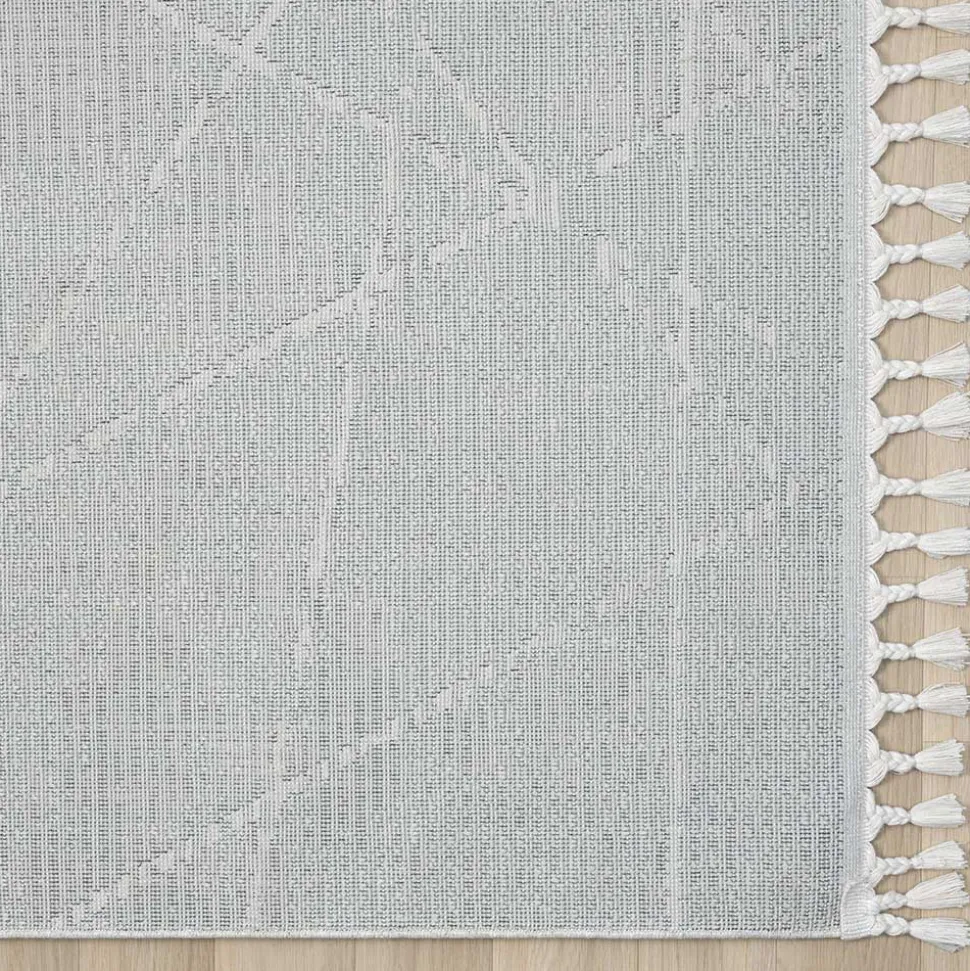 Teppich mit Fransen in Beige & Grau - Fulivia