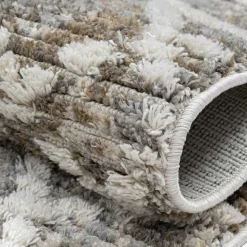 Teppich mit Fransen in Beige & Grau - Fulivia