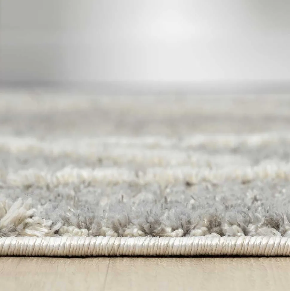 Teppich mit Fransen in Beige & Grau - Fulivia