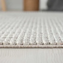 Teppich mit Fransen in Weiß und Hellgrau - Vergil