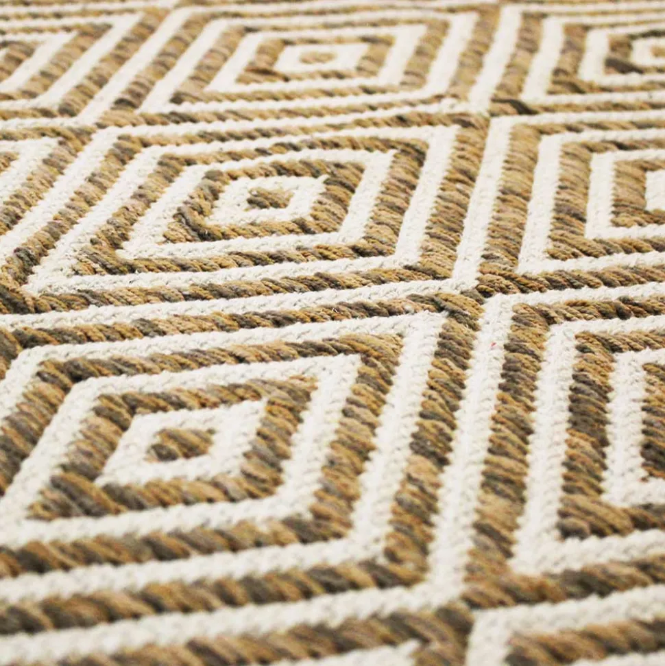 Teppich mit modernem Rautenmuster aus Baumwolle - Zalabete