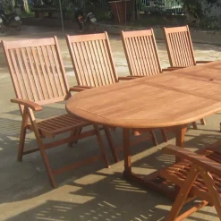 Terrassen Essgruppe Osilla mit Ausziehtisch (neunteilig)