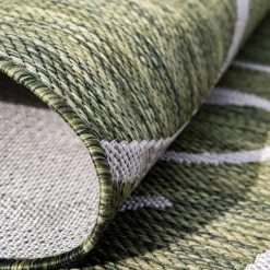 Terrassen Teppich in Oliv Grün und Cremeweiß - Duran