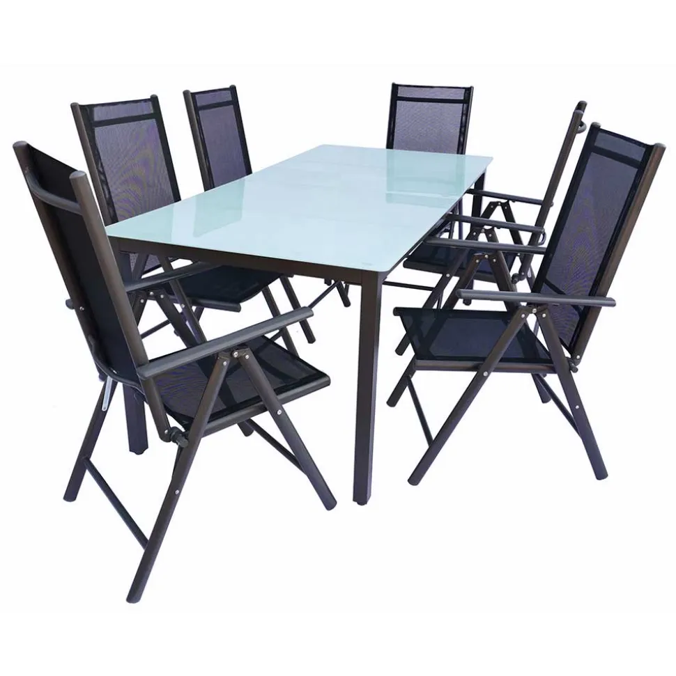 Tisch mit Klappstühlen für den Garten - Anlina (siebenteilig)