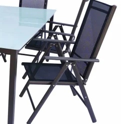 Tisch mit Klappstühlen für den Garten - Anlina (siebenteilig)