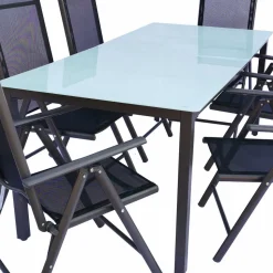 Tisch mit Klappstühlen für den Garten - Anlina (siebenteilig)