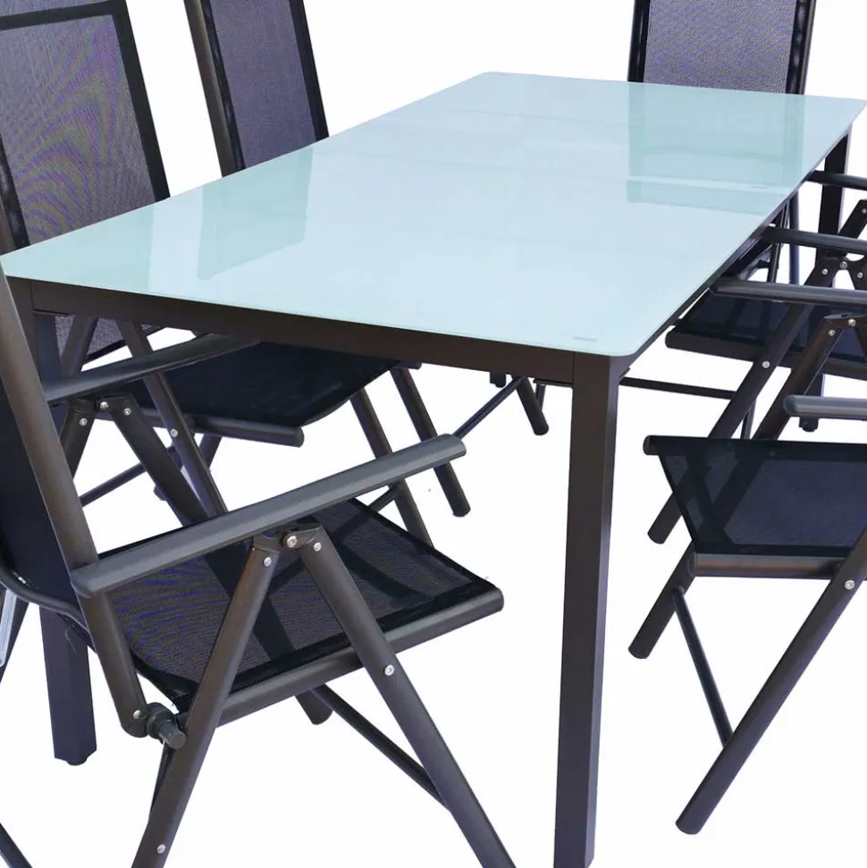 Tisch mit Klappstühlen für den Garten - Anlina (siebenteilig)