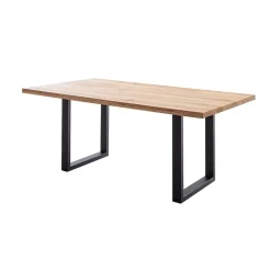 Tisch mit Wildeiche Massivholzplatte - Guven