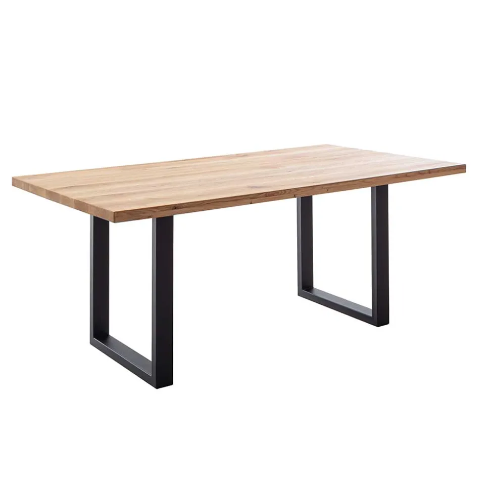 Tisch mit Wildeiche Massivholzplatte - Guven