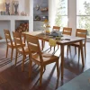 Tisch und Stuhl Set Likes aus Holz Wildeiche massiv (siebenteilig)