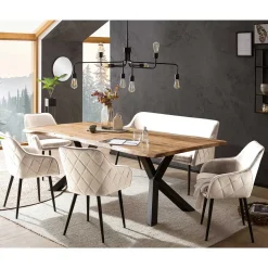 Tischgruppe mit Bank Set - Memphis (sechsteilig)