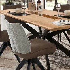 Tischgruppe mit Drehstühlen Set - Niam (siebenteilig)