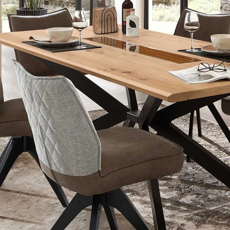 Tischgruppe mit Drehstühlen Set - Niam (siebenteilig)