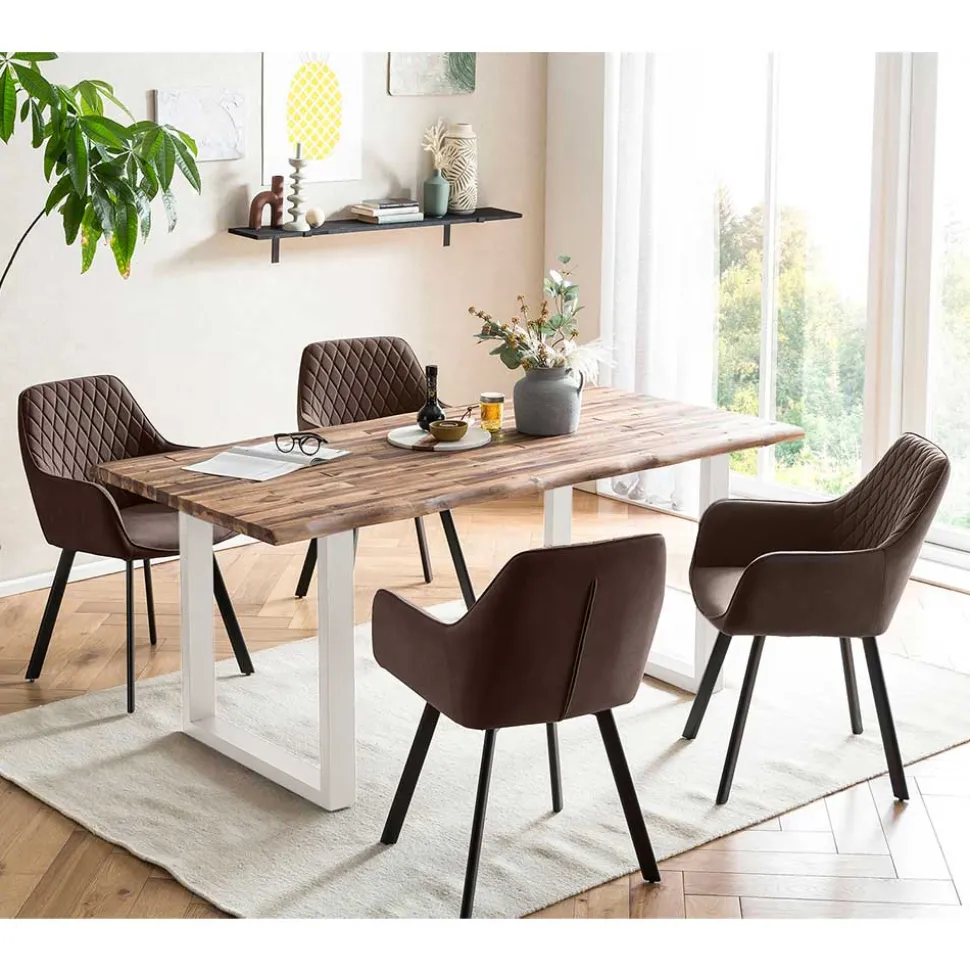 Tischgruppe mit vier Stühlen Set - Marquita (fünfteilig)