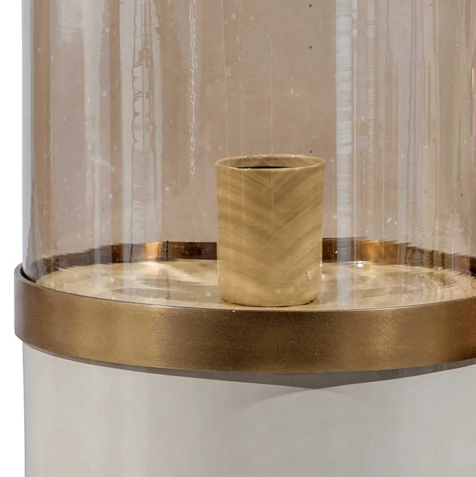 Tischlampe aus Metall in Weiß & Gold - Preveli (2er Set)