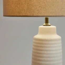 Tischlampe mit Keramik in Weiß - Laota