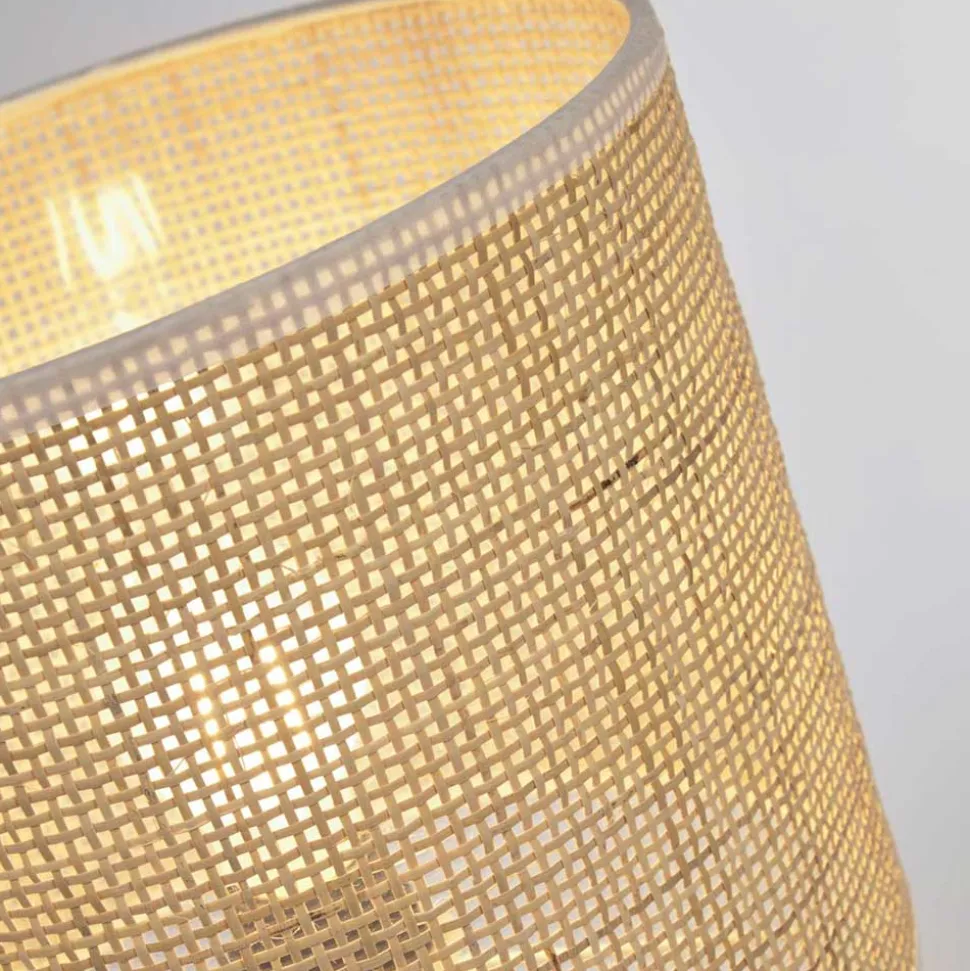 Tischleuchte aus Bambus Geflecht in Beige - Veromica