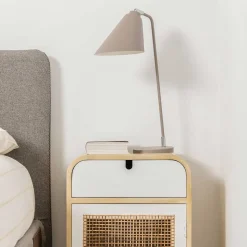 Tischleuchte aus grauem Metall - Paolo