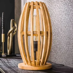 Tischleuchte aus Mangobaum Massivholz - Mundary