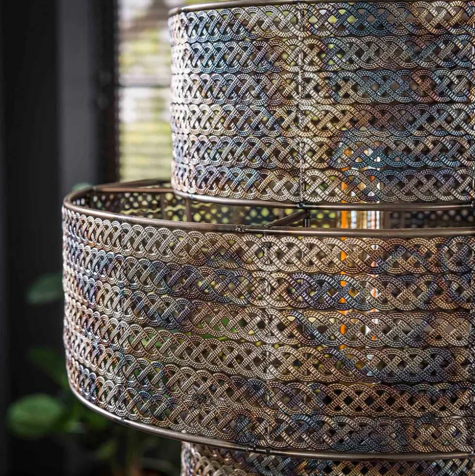 Tischleuchte in Schwarzbraun Metall - Three