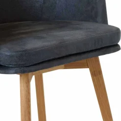 Tischsessel in Anthrazit Microfaser Bastiona mit Gestell Wildeiche